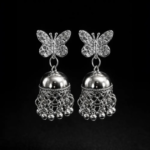 Silver Butterfly Charm Earrings