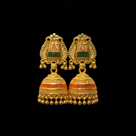 Untitled design - 2026-03-03T125919.029 Rajwada Gold Temple Earrings - Image 1