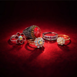 Scarlet Sparkle Ring Set